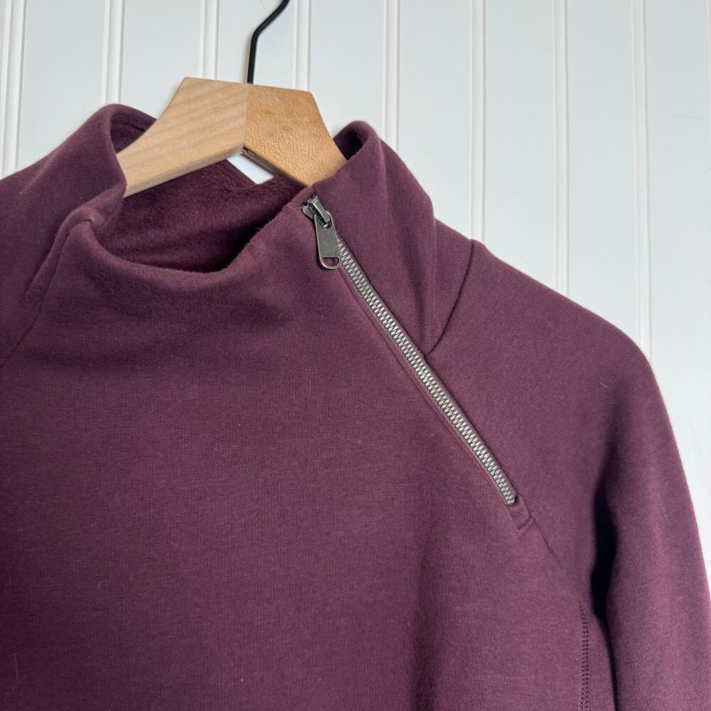 Athleta Cozy Karma Asym Pullover Deep Crocus Violet Sweater Women’s Size XS - Picture 11 of 11